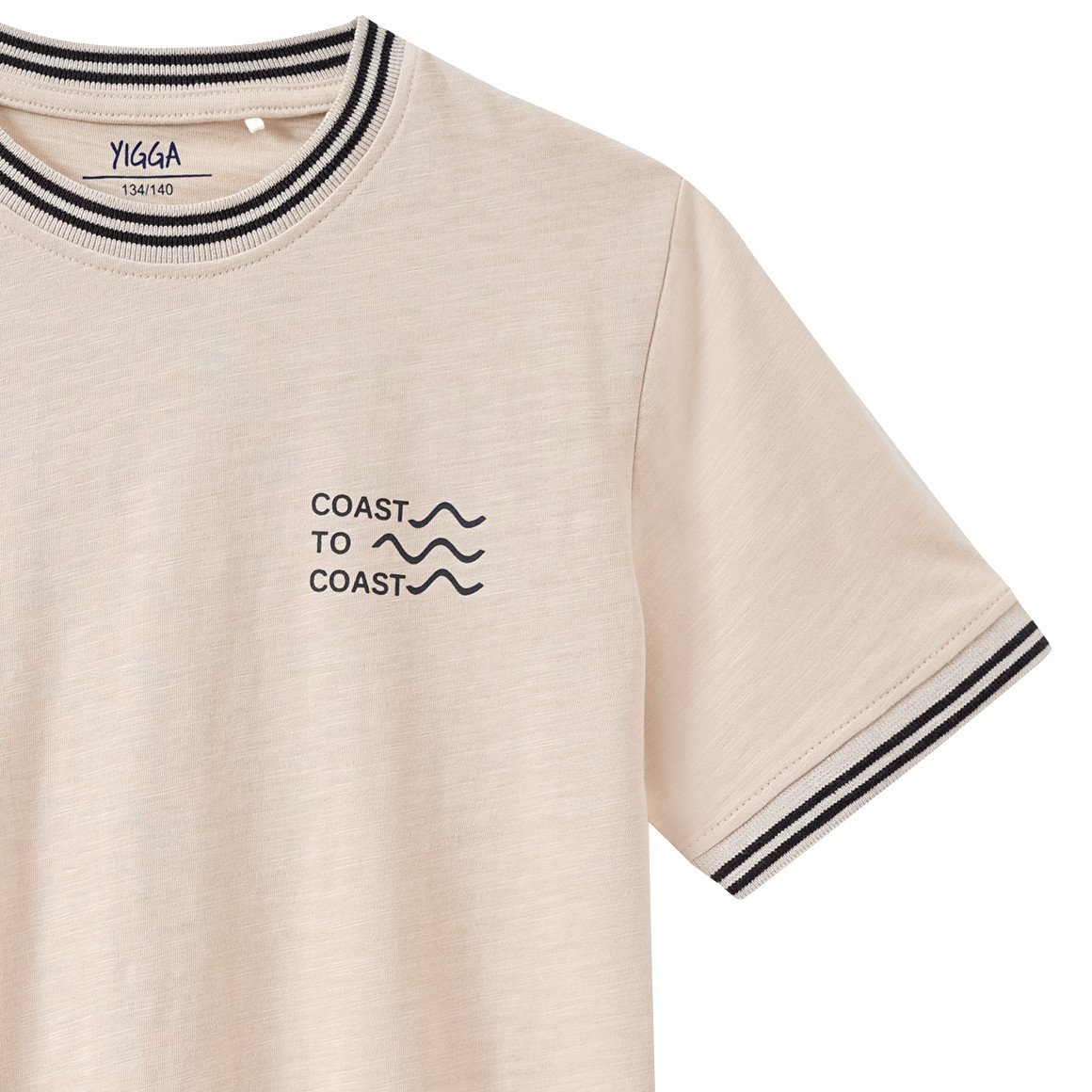 Yigga Jungen T-Shirt aus Flammgarn hellbeige