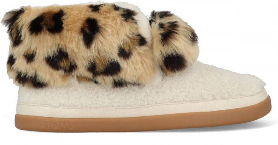 TOMS celeste natural faux shearling leopard pantoffel