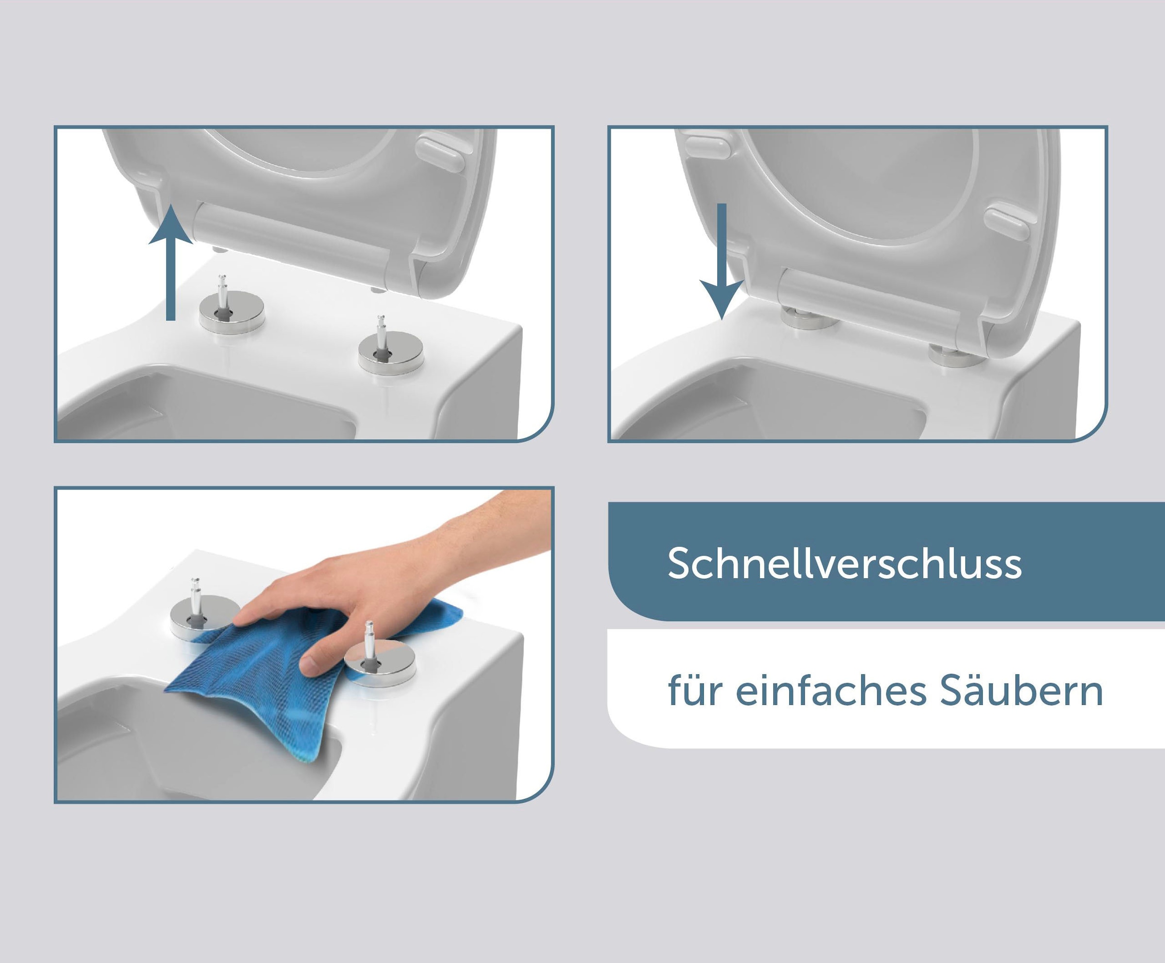 Schütte WC-Sitz »Magic Light« Duroplast, mit Absenkautomatik und Schnellverschluss, High Gloss