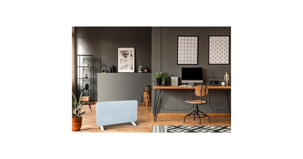 PrincessSmart Glazen Paneelverwarmer 1500W convector  (Wit, Wi-Fi)