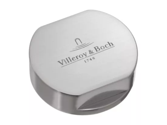Bouton pour mécanisme 2 cuves, VILLEROY & BOCH en laiton finition inox brossé