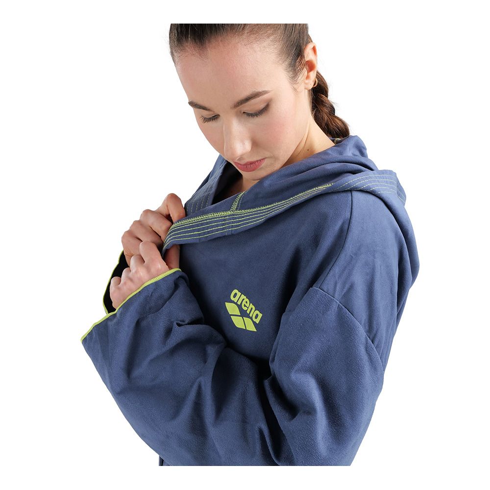 Arena ZEAL PLUS - Peignoir navy/lime