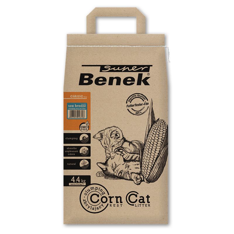 Litière Super Benek Corn Cat, senteur brise marine