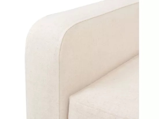 NETTLIFE Canapé à 3 places Tissu Blanc crème