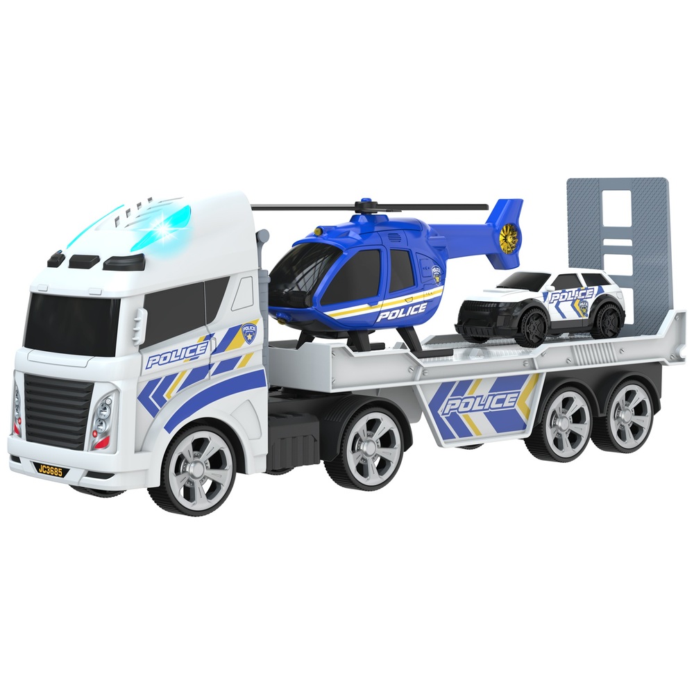 Super Wheelz Light and Sound Polizeihubschrauber-Transporter