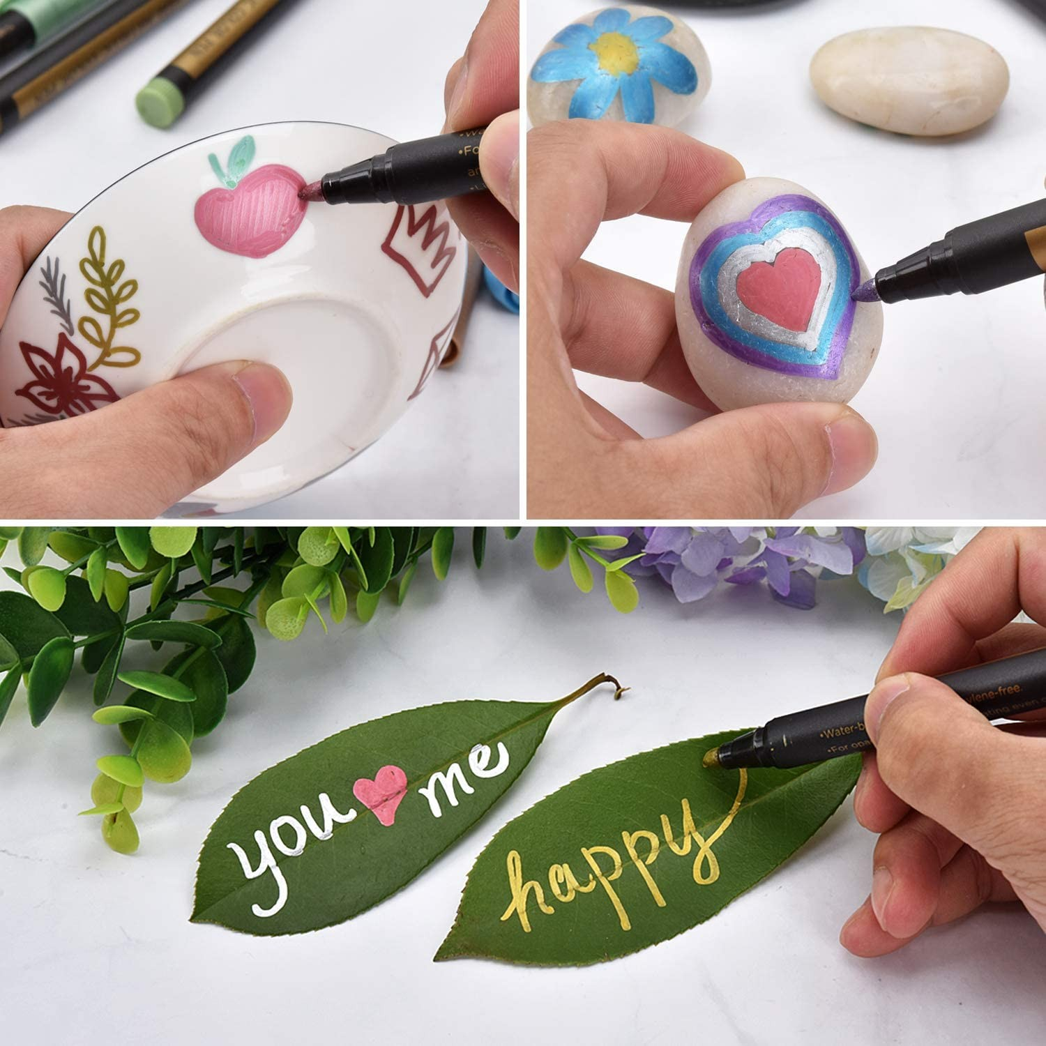 (10er Set) Metallic Marker Glitzer Stifte Glimmer Pen auf Wasserbasis