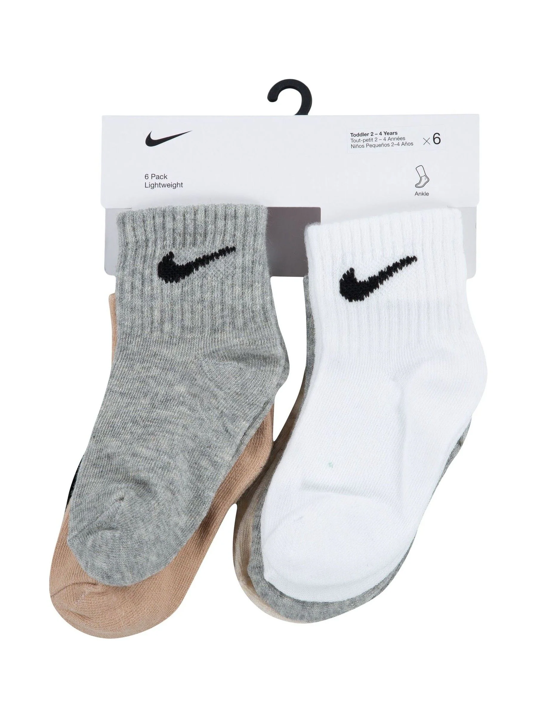 Grijs/zwart - Nike Infant Swoosh set van 6 paar sokken