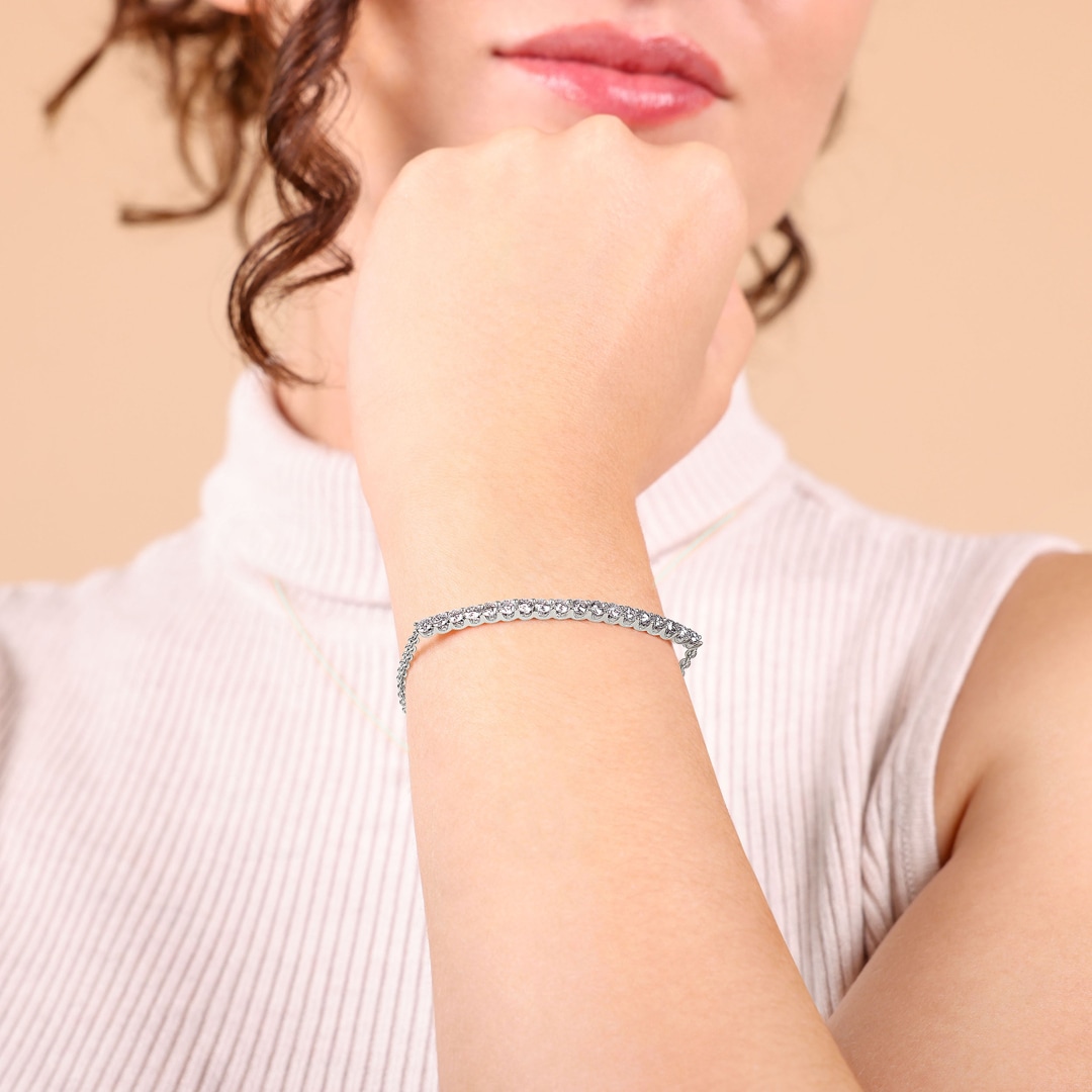 2.00 Karat Diamantarmband 750/18 K Weissgold