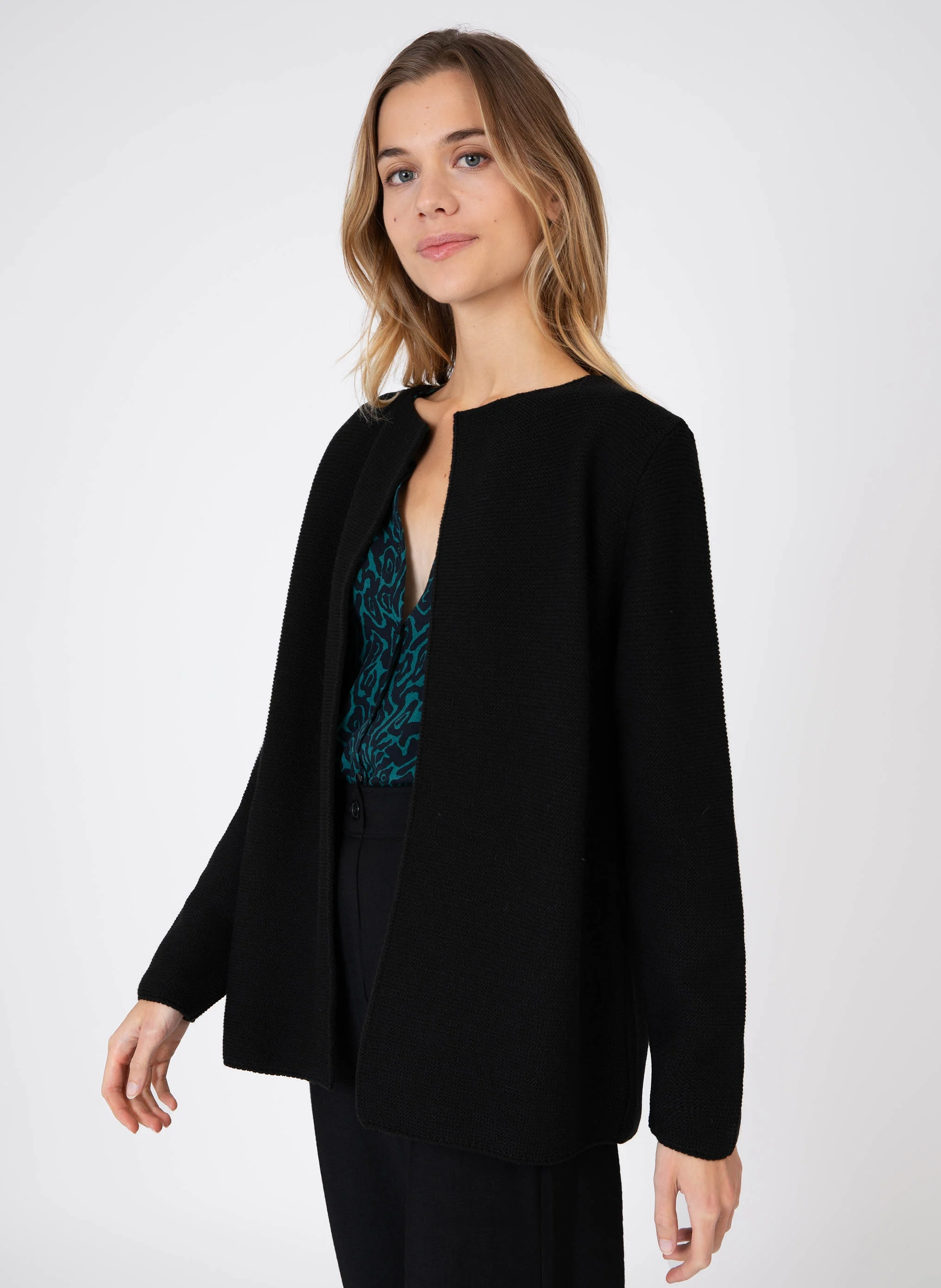 LASHOPSIAL - Gilet col rond| Blanc