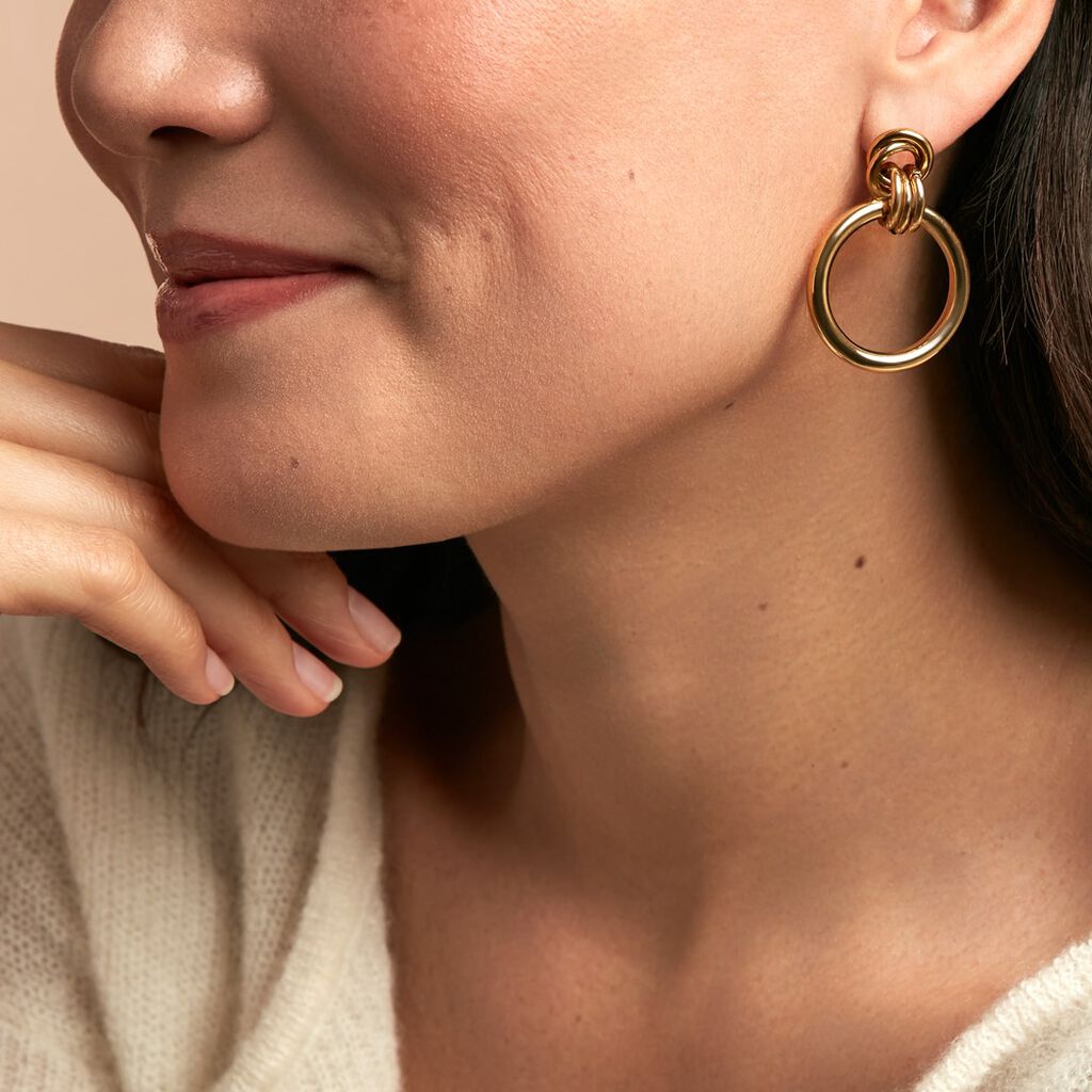 Boucles D'oreilles Puces Josephine Acier Doré
