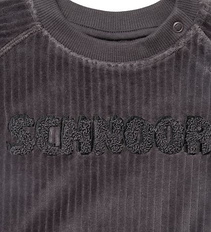 Petit by Sofie Schnoor Sweatshirt - Velour - Dark Grey Melange