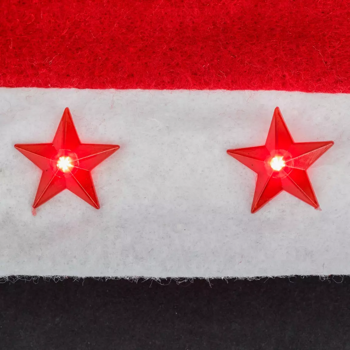 Bonnet de Père Noël lumineux etoile pour adulte Rouge