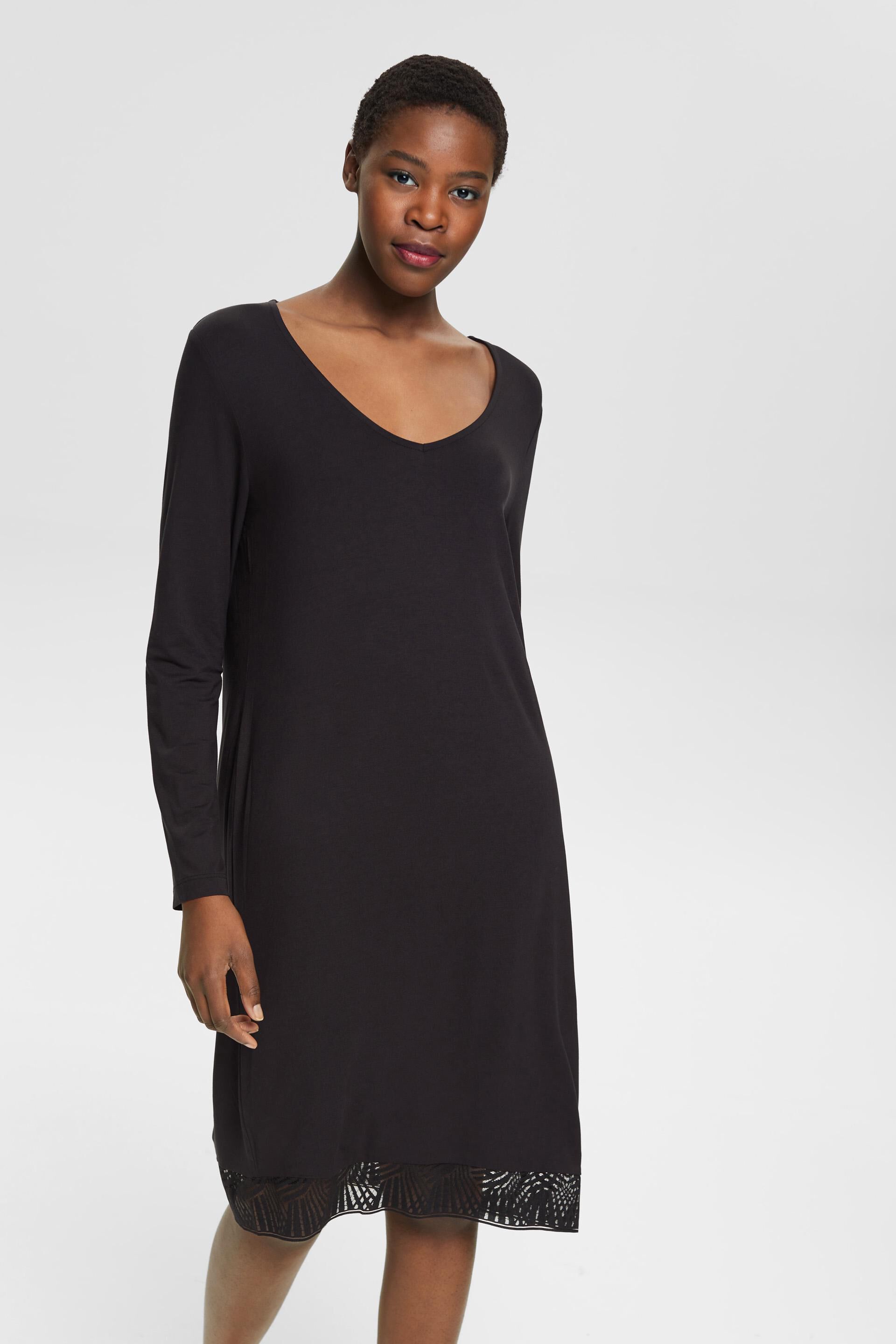 Chemise de nuit agrémentée de dentelle, LENZING™ ECOVERO™