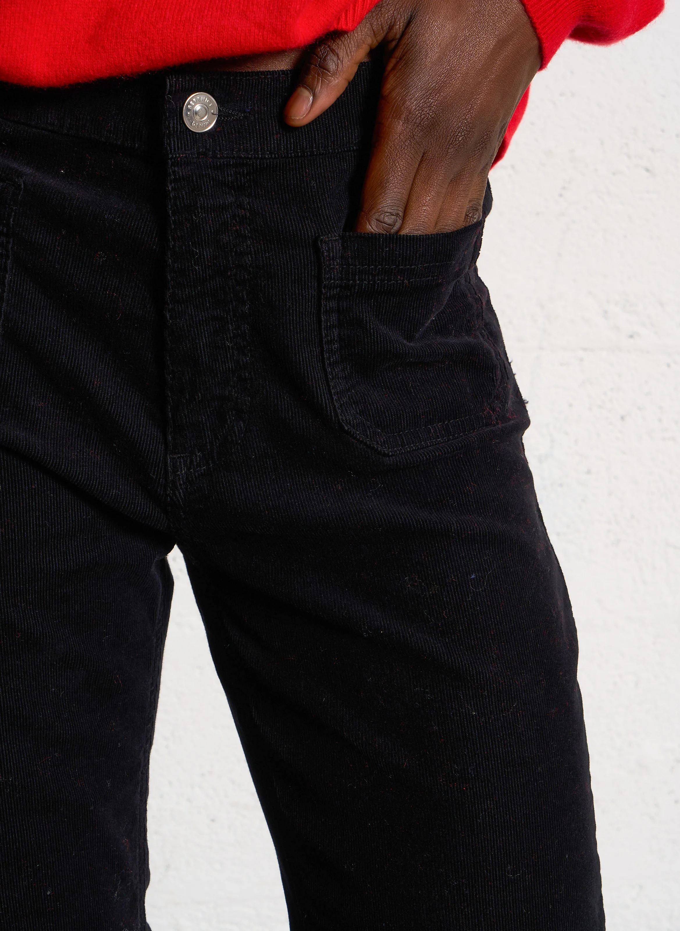 ODESSAVELOURS - Jean flare velours| Noir