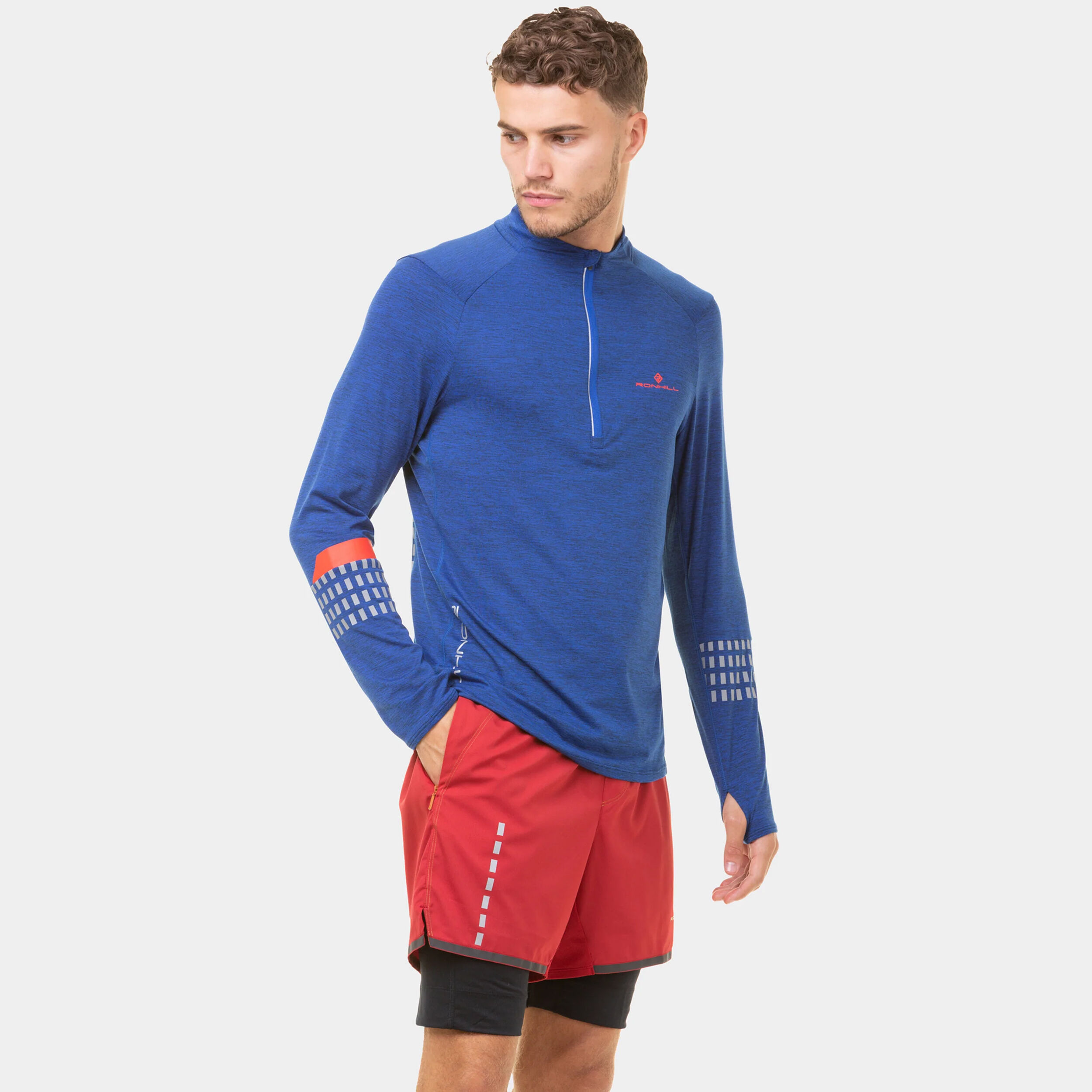 Ronhill Tech Afterhours 1/2 Zip Maillot De Course Hommes - Bleu