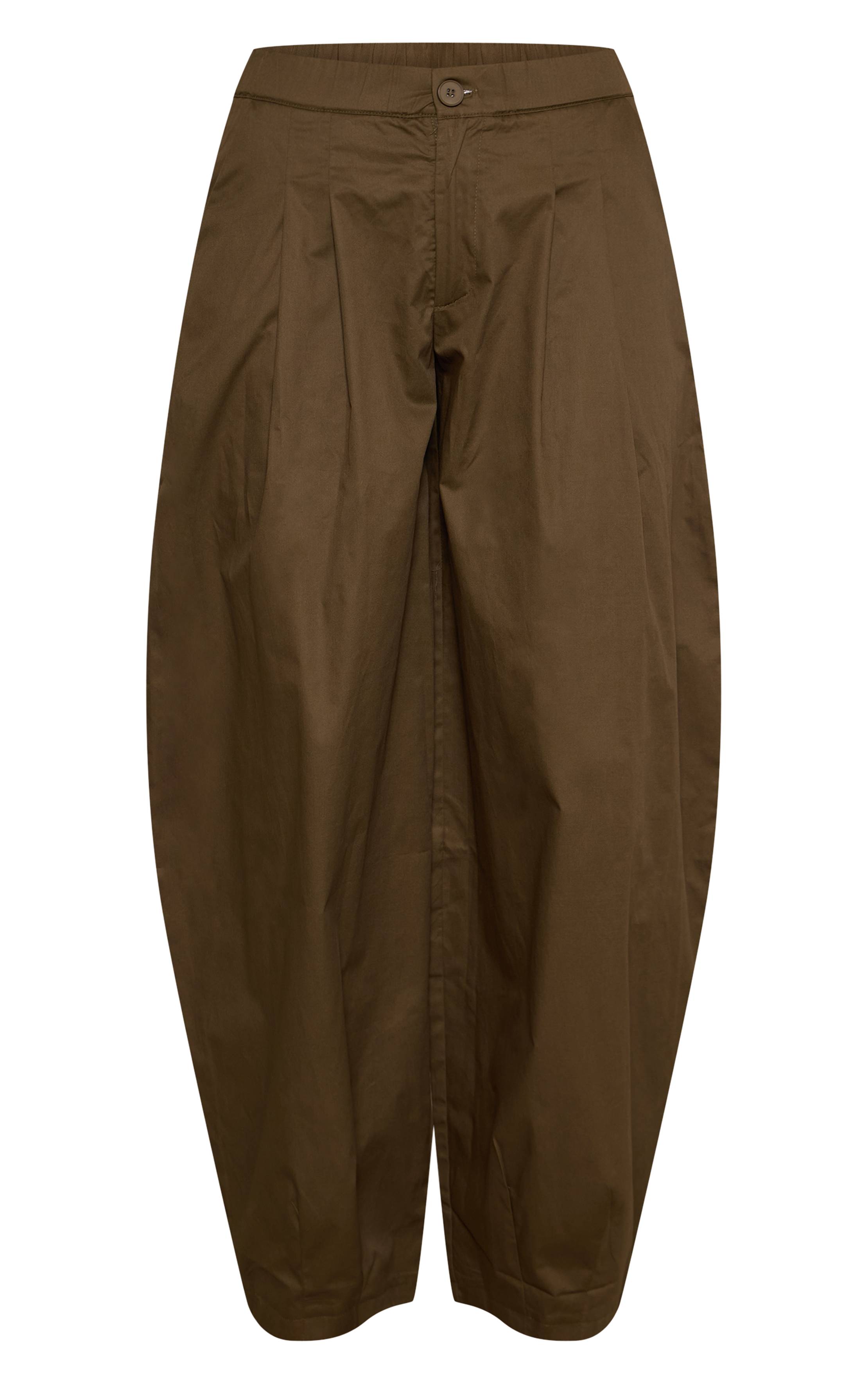 Kaki Pantalon Parachute À Taille Élastiquée