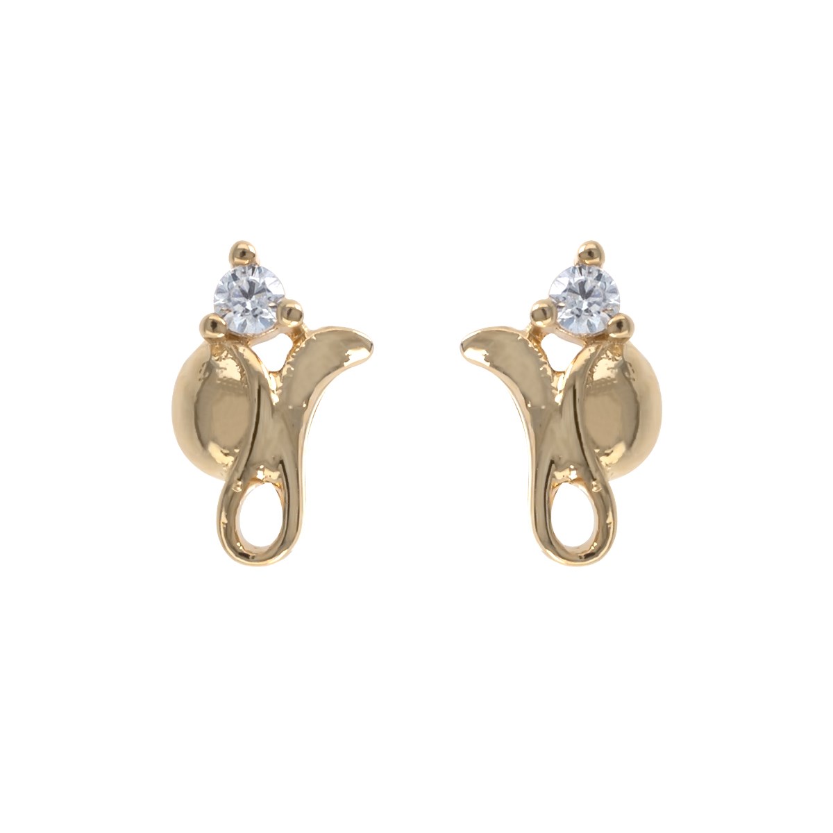 Boucles d'oreille plaqué or et cubic zirconia 7MM