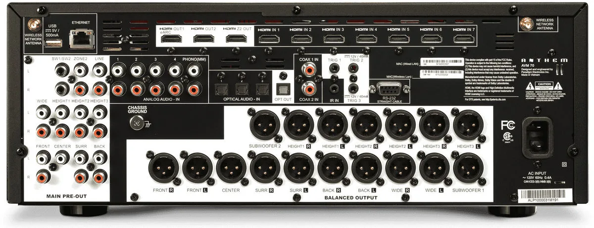Anthem AVM 70 8K Préamplis home-cinéma