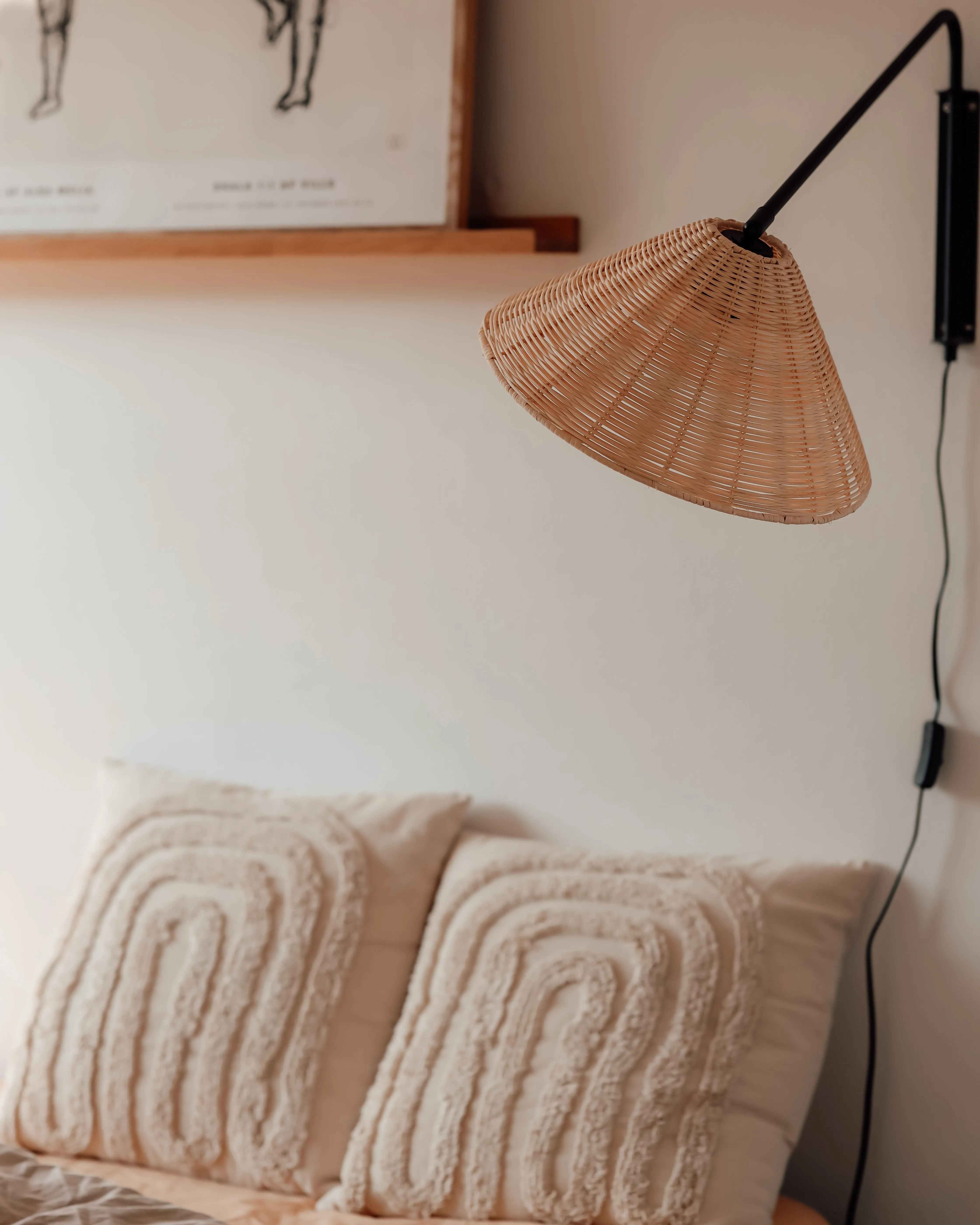 Wandlamp PALENA verstelbaar Rotan Natuurlijk