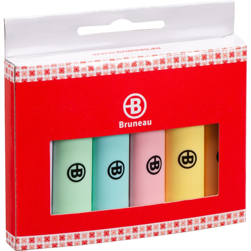 Surligneur Bruneau couleurs assorties pastel - Pochette de 6