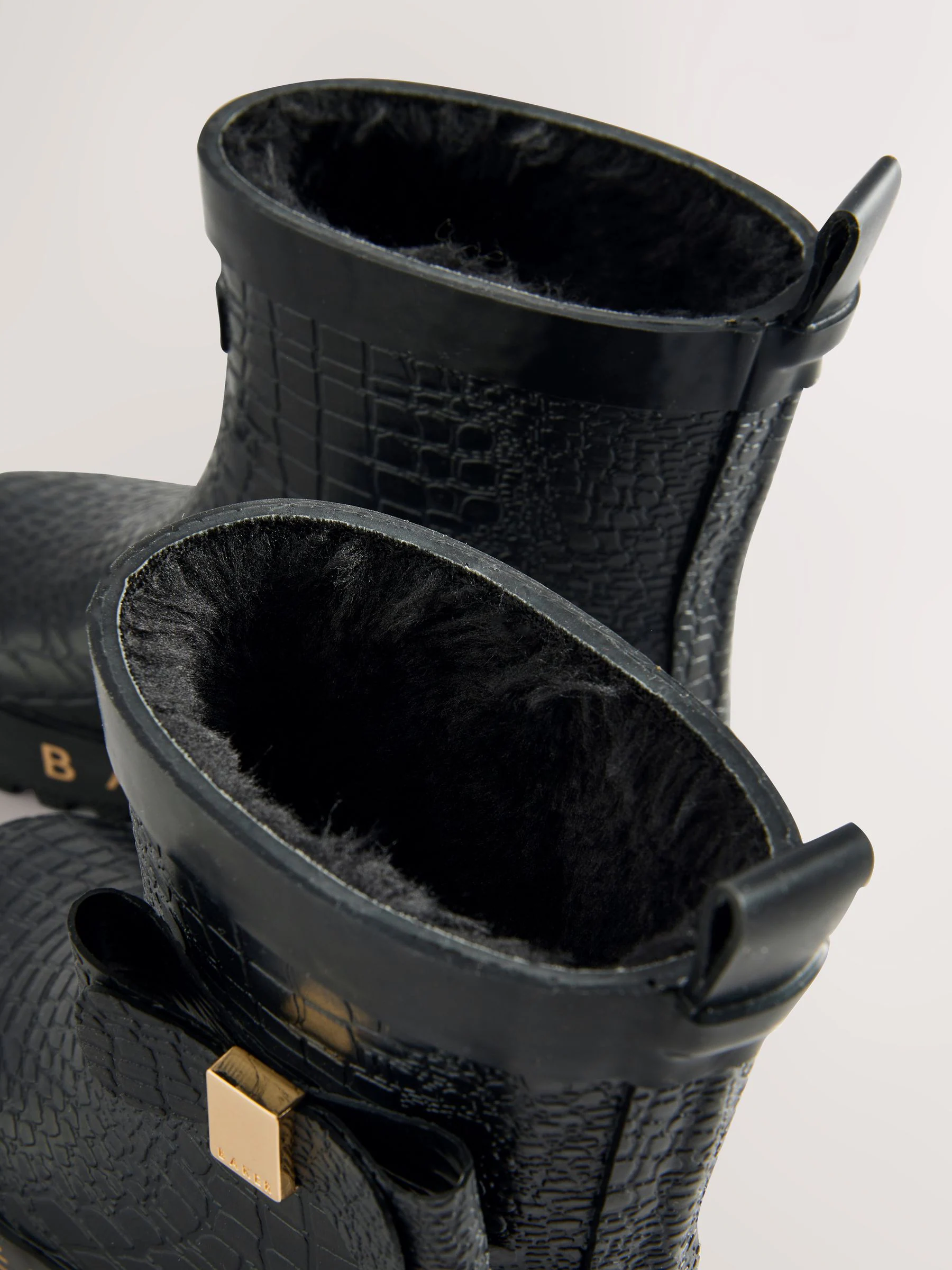 Zwart - Baker by Ted Baker Girls Faux Fur Lined Welly Boots with Bow