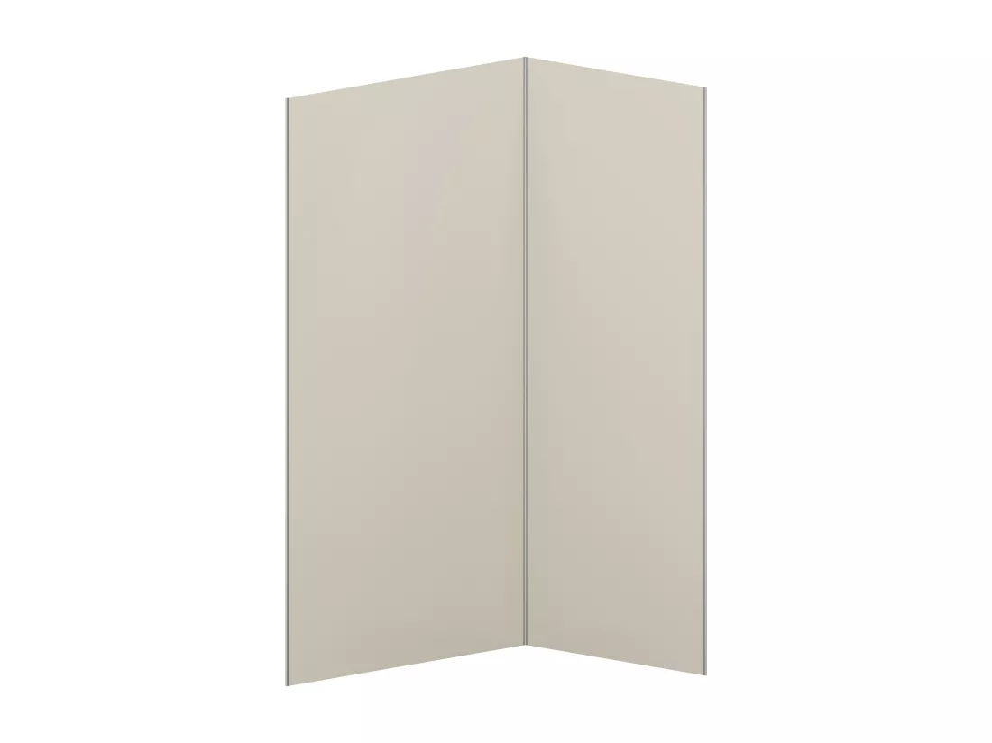 Lot de 2 panneaux muraux de douche ivoire en aluminium avec profilés - L90 x L120 x H210 cm - ITZIAR