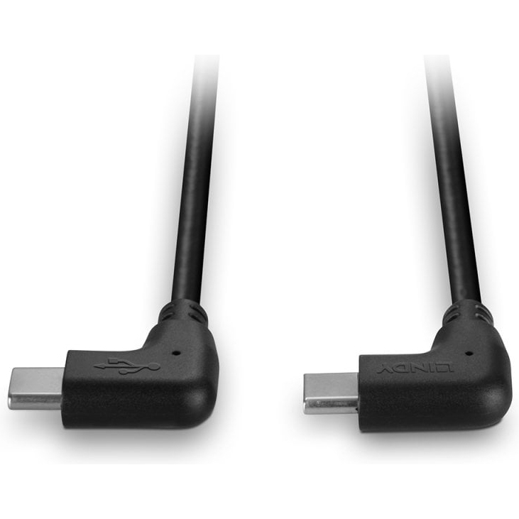 Lindy Câble USB 2.0 Type C de 0.5m, 2 x 90° à angle droit, 60W PD