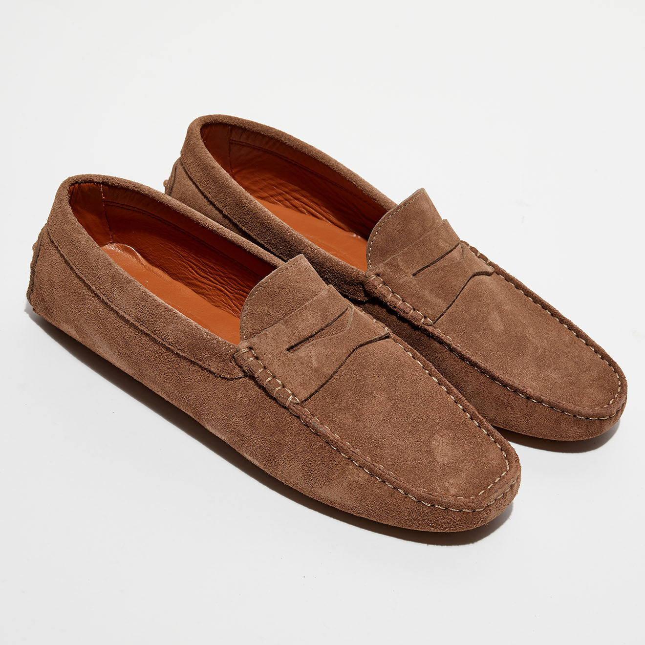 Loafers Mocassins en Velours de Cuir Martin noisettes