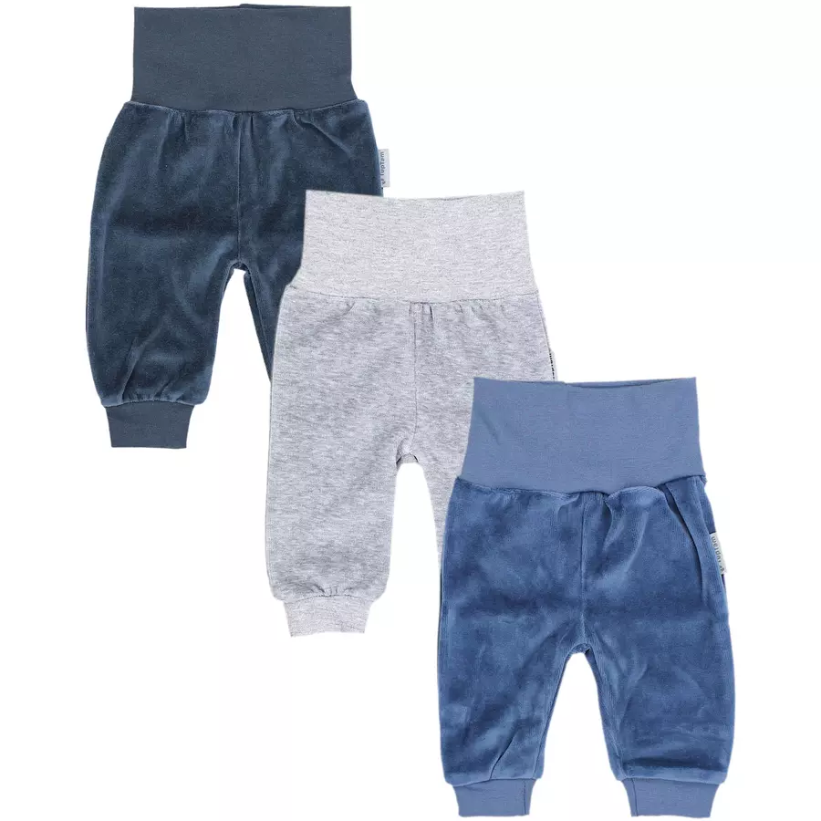 TupTam Baby Jungen Nicki Hose Jogginghose 3er Pack blaugrau