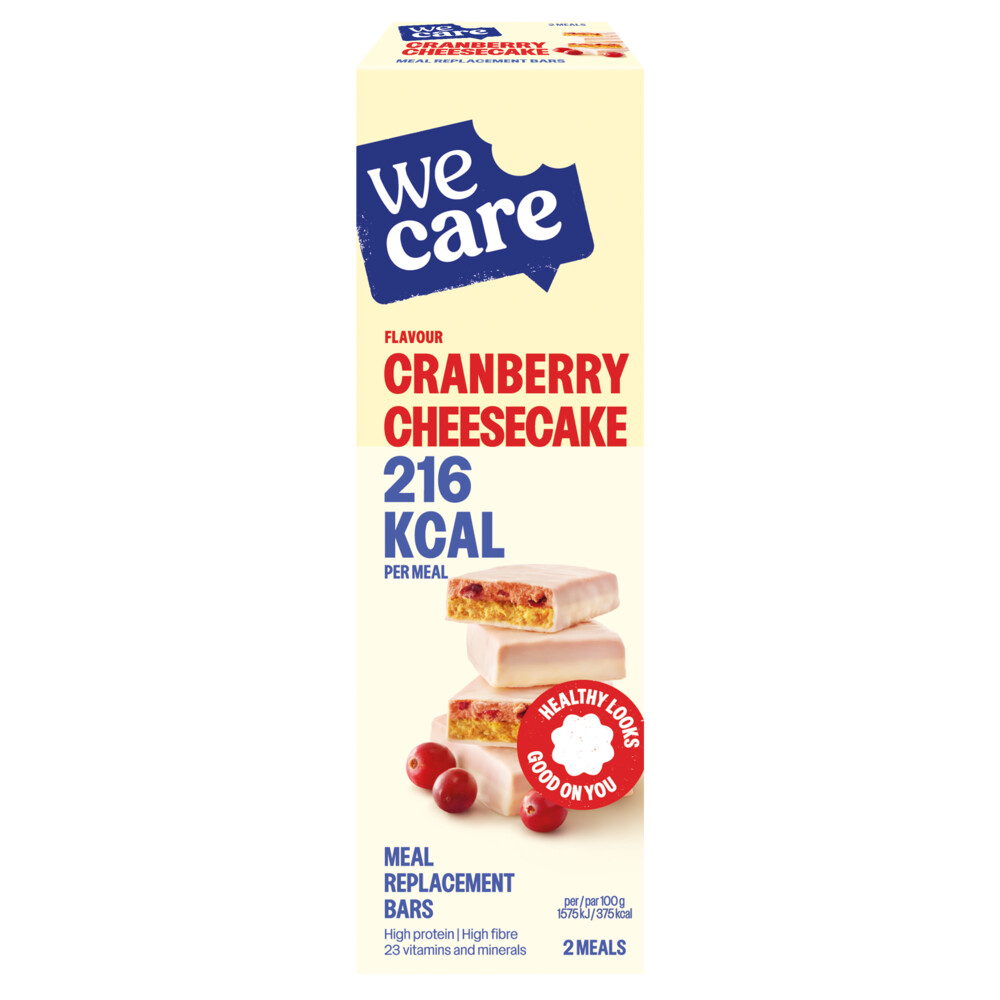 3x WeCare Meal Replacement Bars Cranberry Cheesecake116 gr