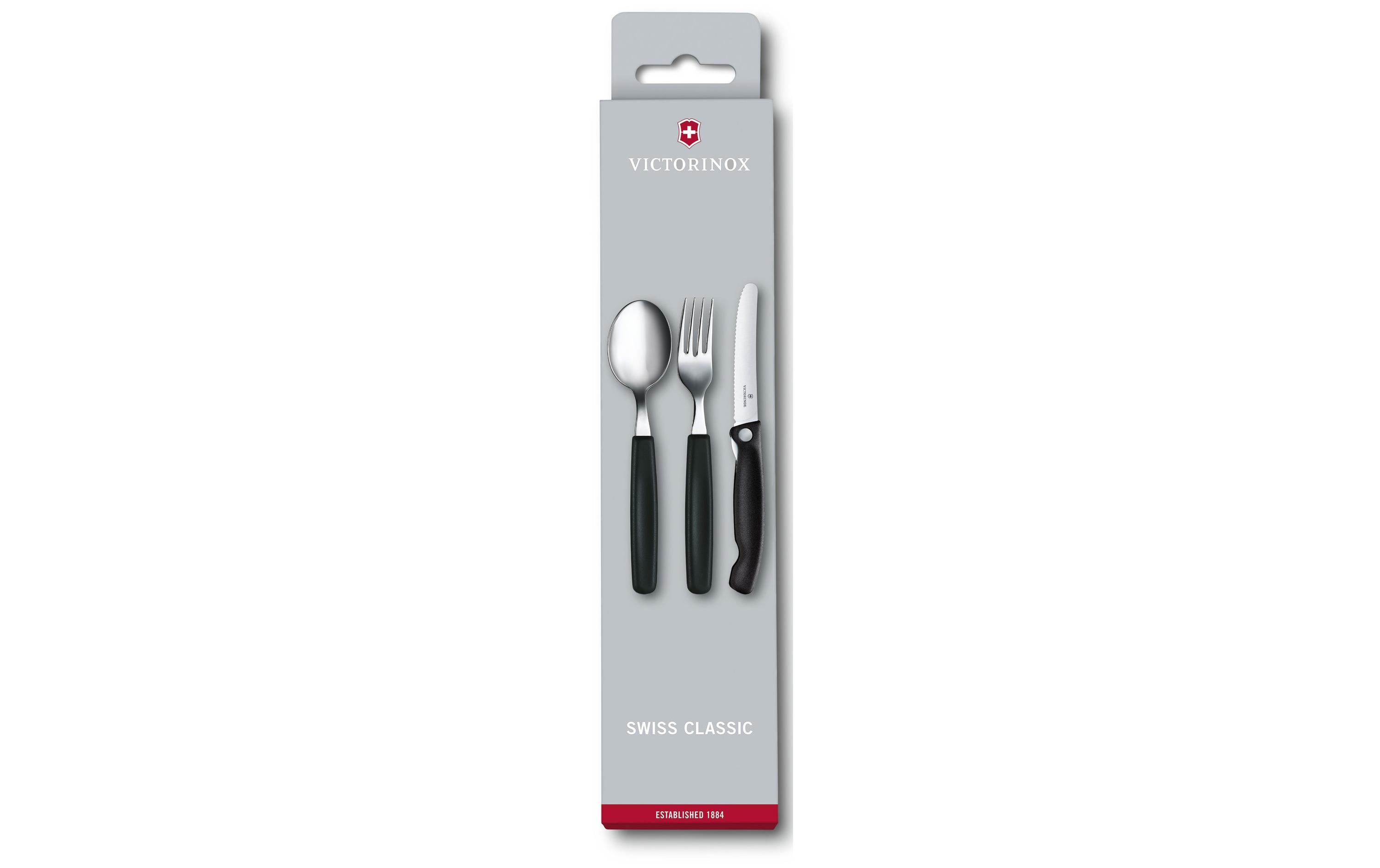 Besteck-Set Swiss Classic 3-teilig, Schwarz/Silber3-teiliges Besteck-Set in der Farbe Schwarz
