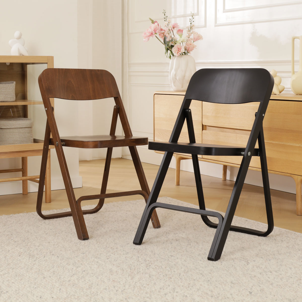Houten klapstoel Flip - zwart