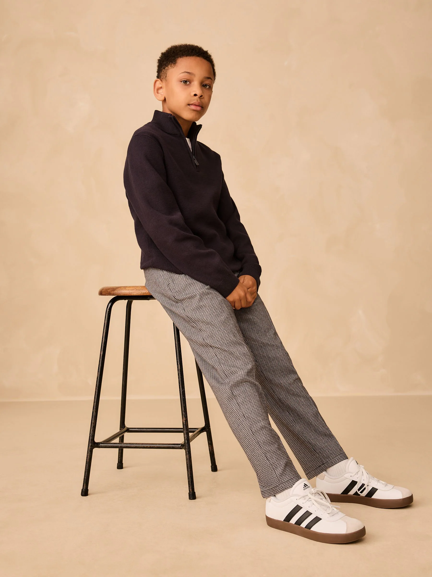 Grijs - Smart Check Trousers (3-16yrs)