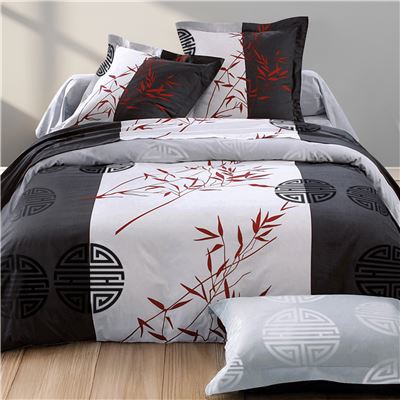 Linge de lit motif bambous - BECQUET CRÉATION