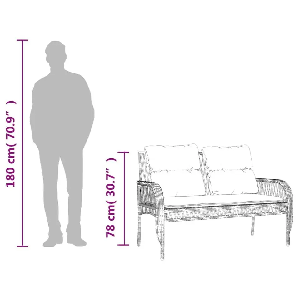 vidaXL - Loungeset - Bruin - Poly rattan