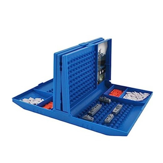 (25x13cm) Schiffe Versenken Spiel Seeschlacht Faltbares Reise Strategiespiel - Blau