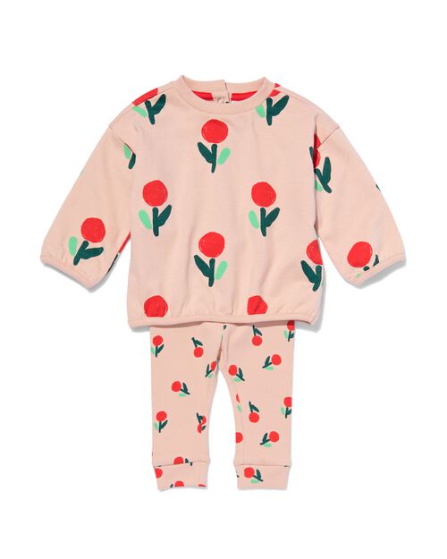 lot sweat et legging pour bébé fleurs rose pâle