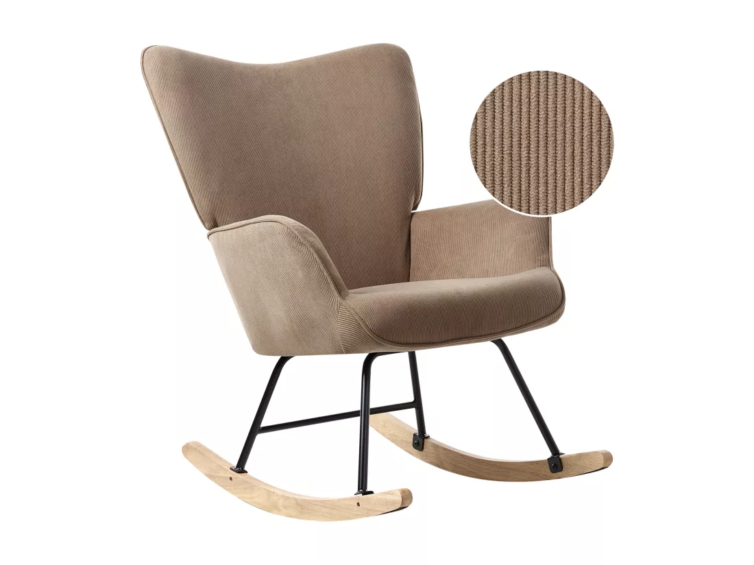 Fauteuil à bascule ARSET Velours côtelé Taupe