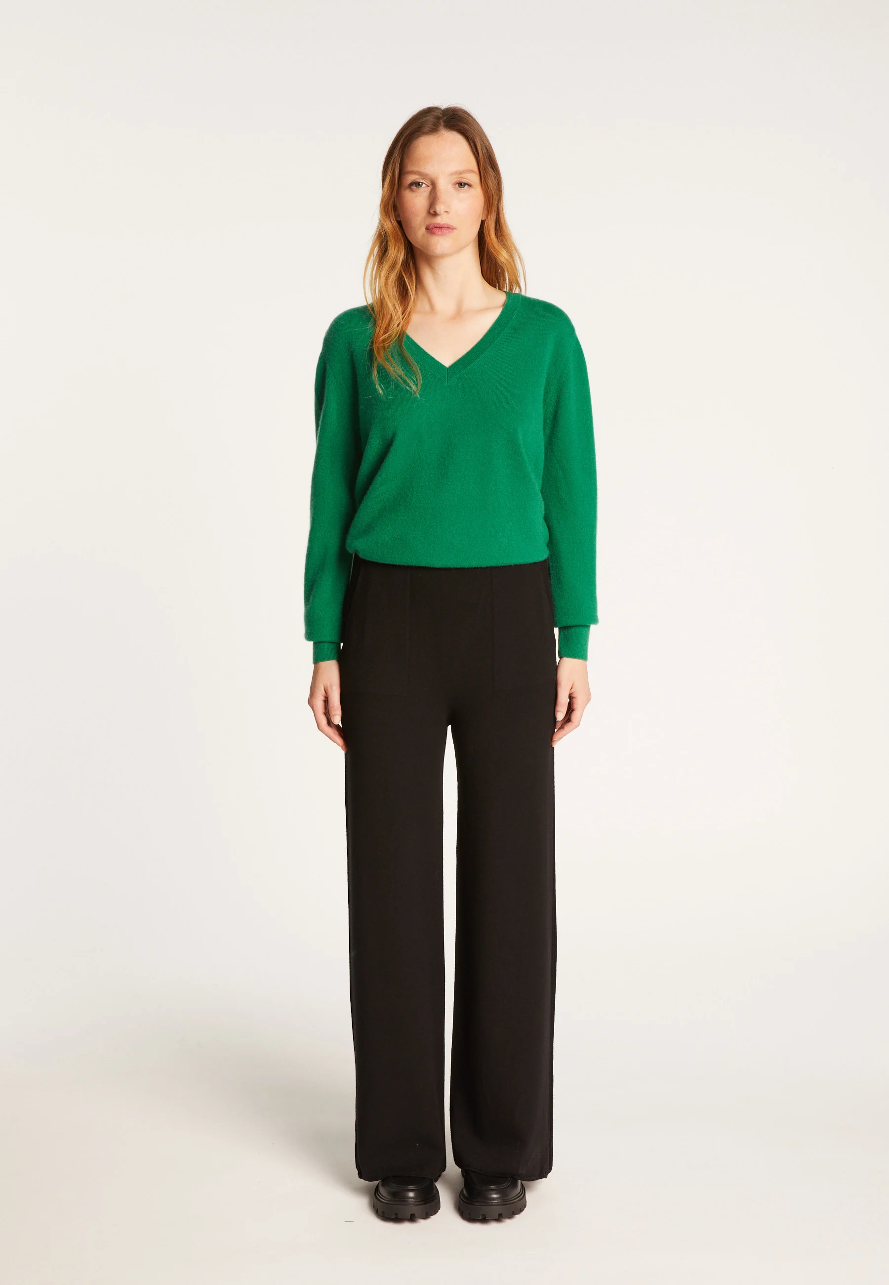 REBECCAAH24 - Pantalon en laine mélangée | Noir