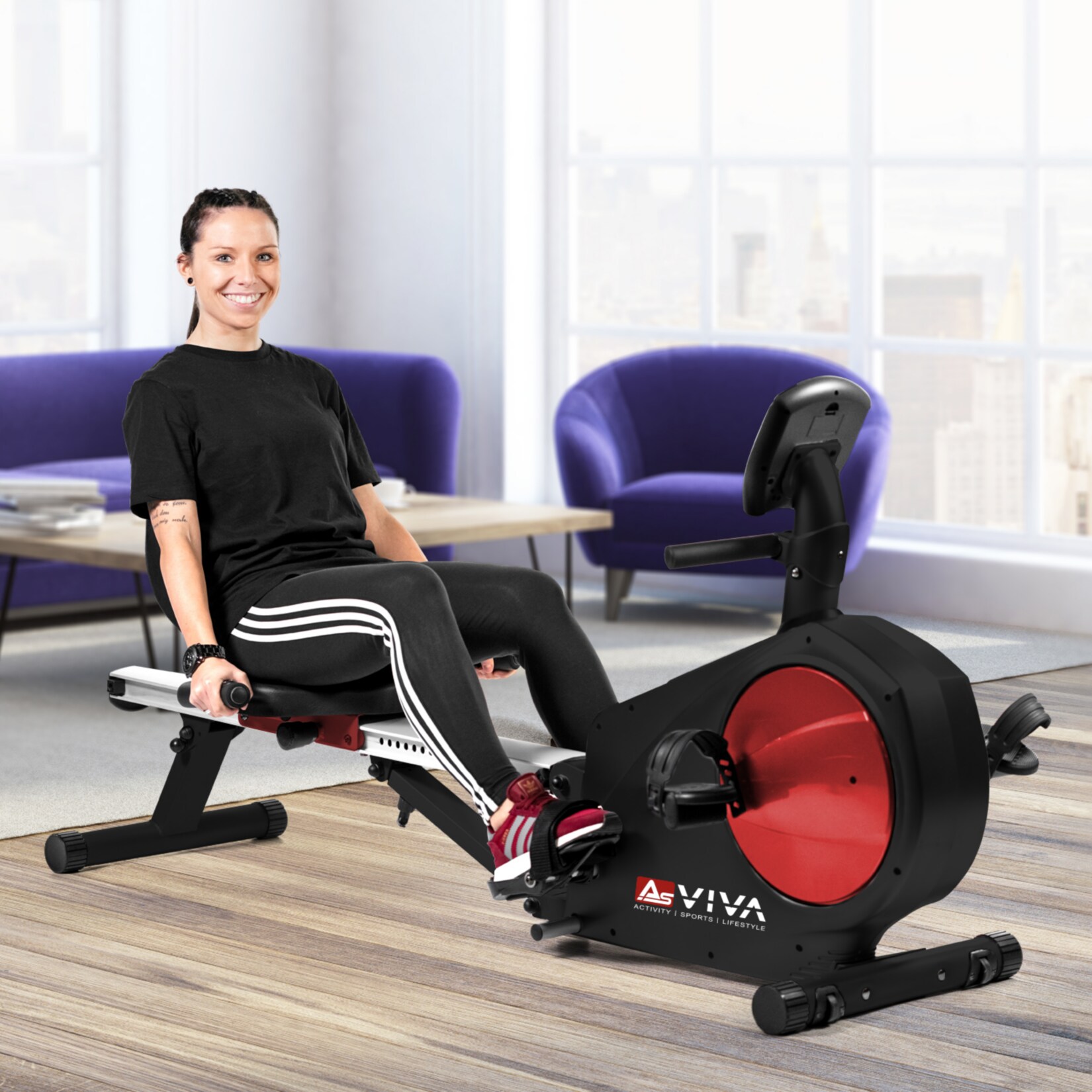 Rudergerät & Liegeergometer AsVIVA 2 in 1 RA6