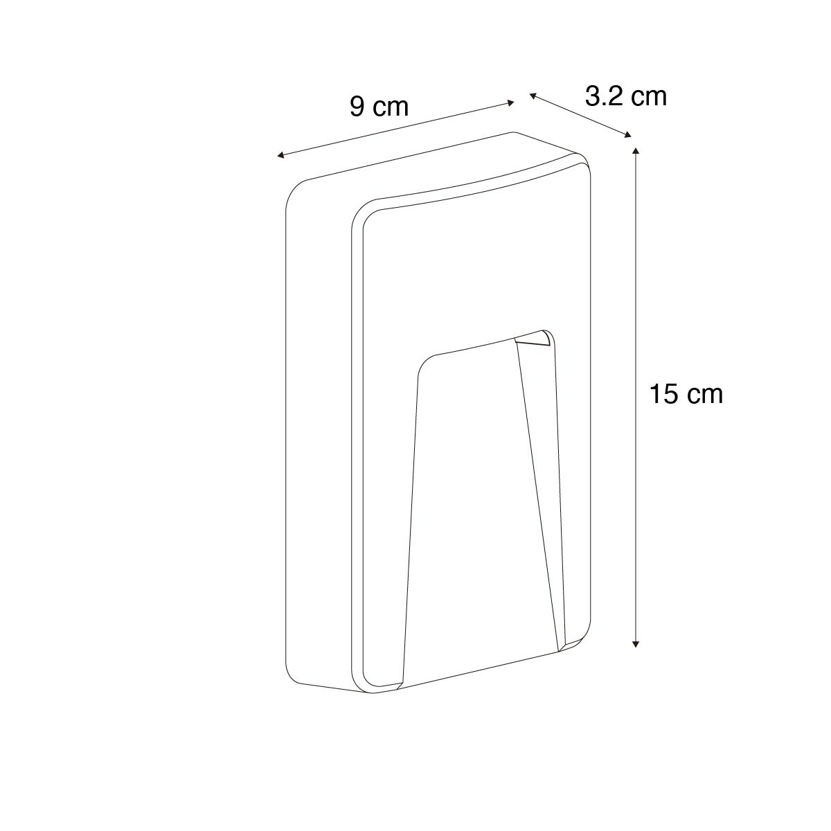 Set van 6 buiten wandlampen zwart rechthoekig incl. LED IP65 - Gem