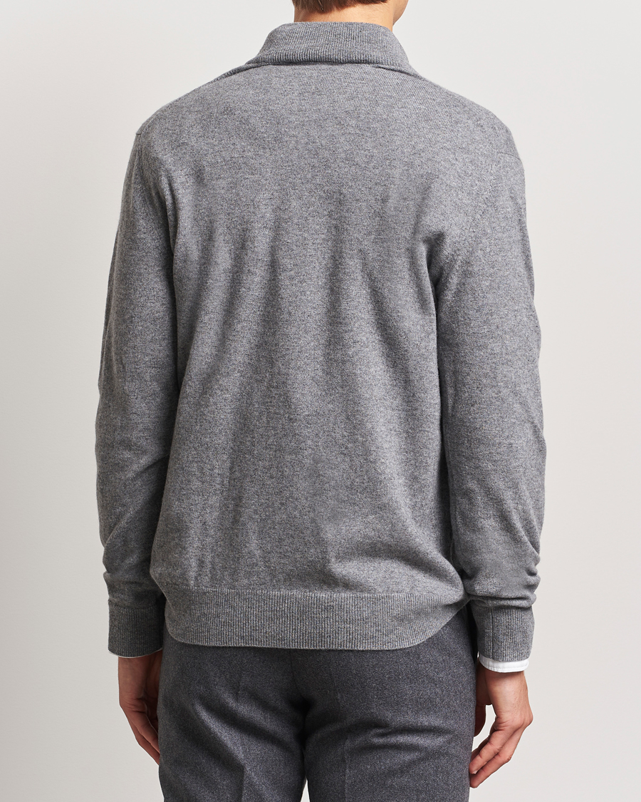 Charles Tyrwhitt Pure Cashmere Zip Neck Jumper Grey