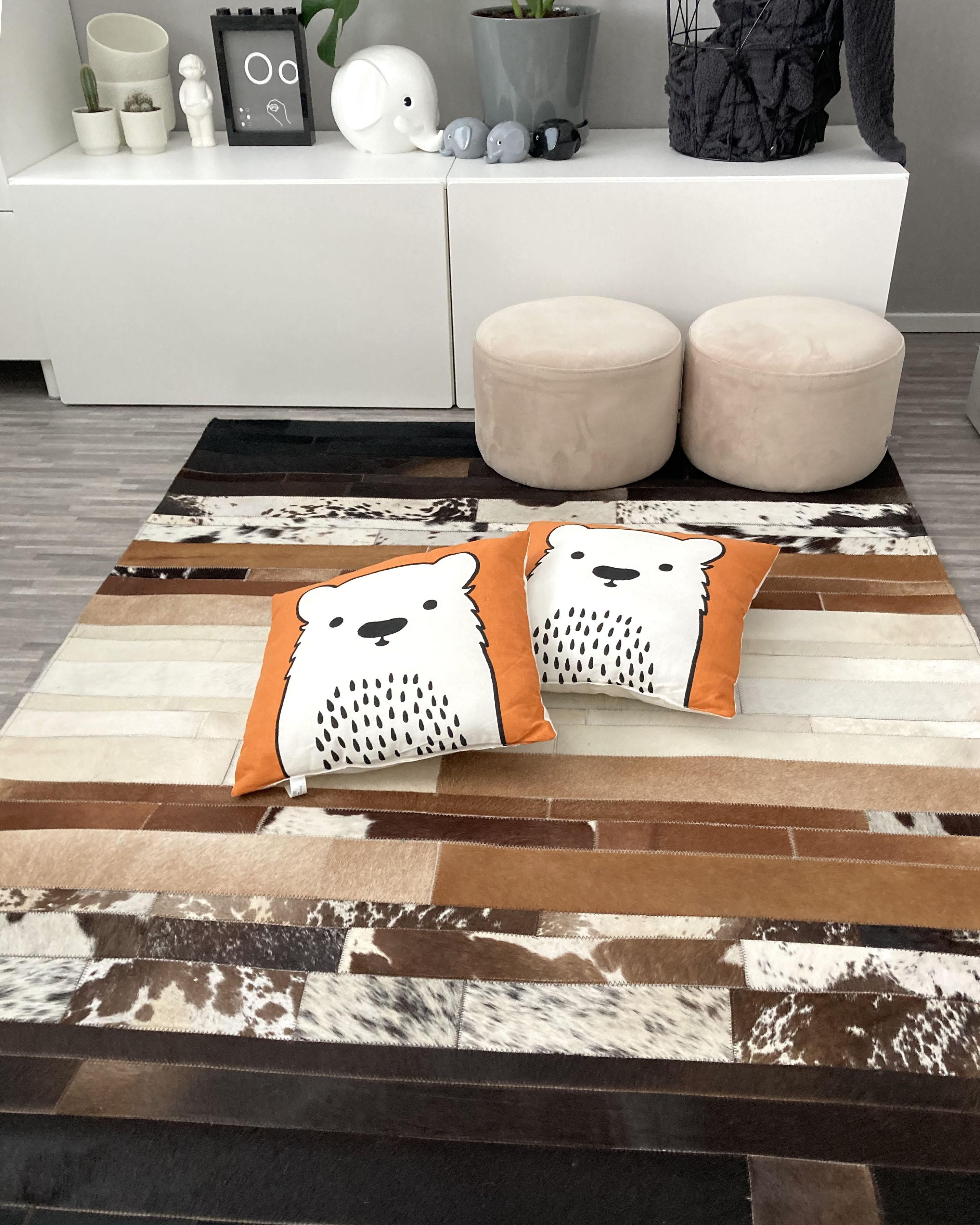 Set van 2 sierkussens WARANASI Katoen 45 x 45 cm Oranje