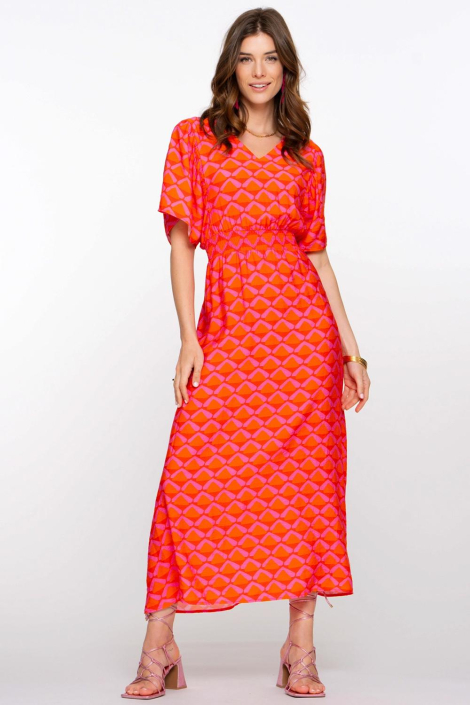 Geisha oranje dames jurk