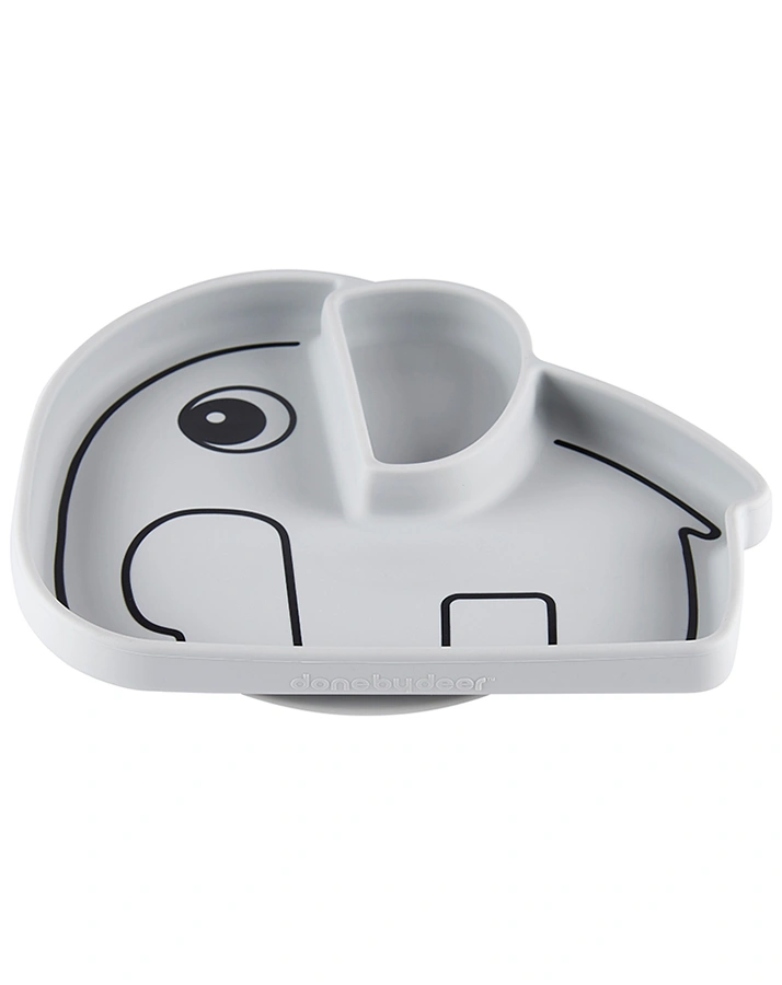 Silikon-Teller STICK&STAY PLATE – ELPHEE in grau