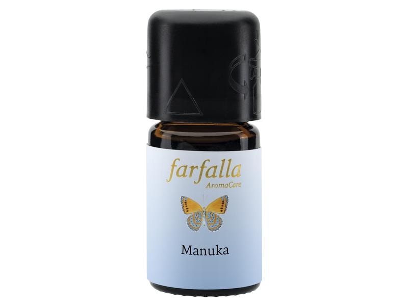 Farfalla Ätherisches Öl Manuka Wildsammlung 5 ml Ätherisches Öl hat einen mildernden und regenerierenden Einfluss auf Problemhaut und empfindliche Haut