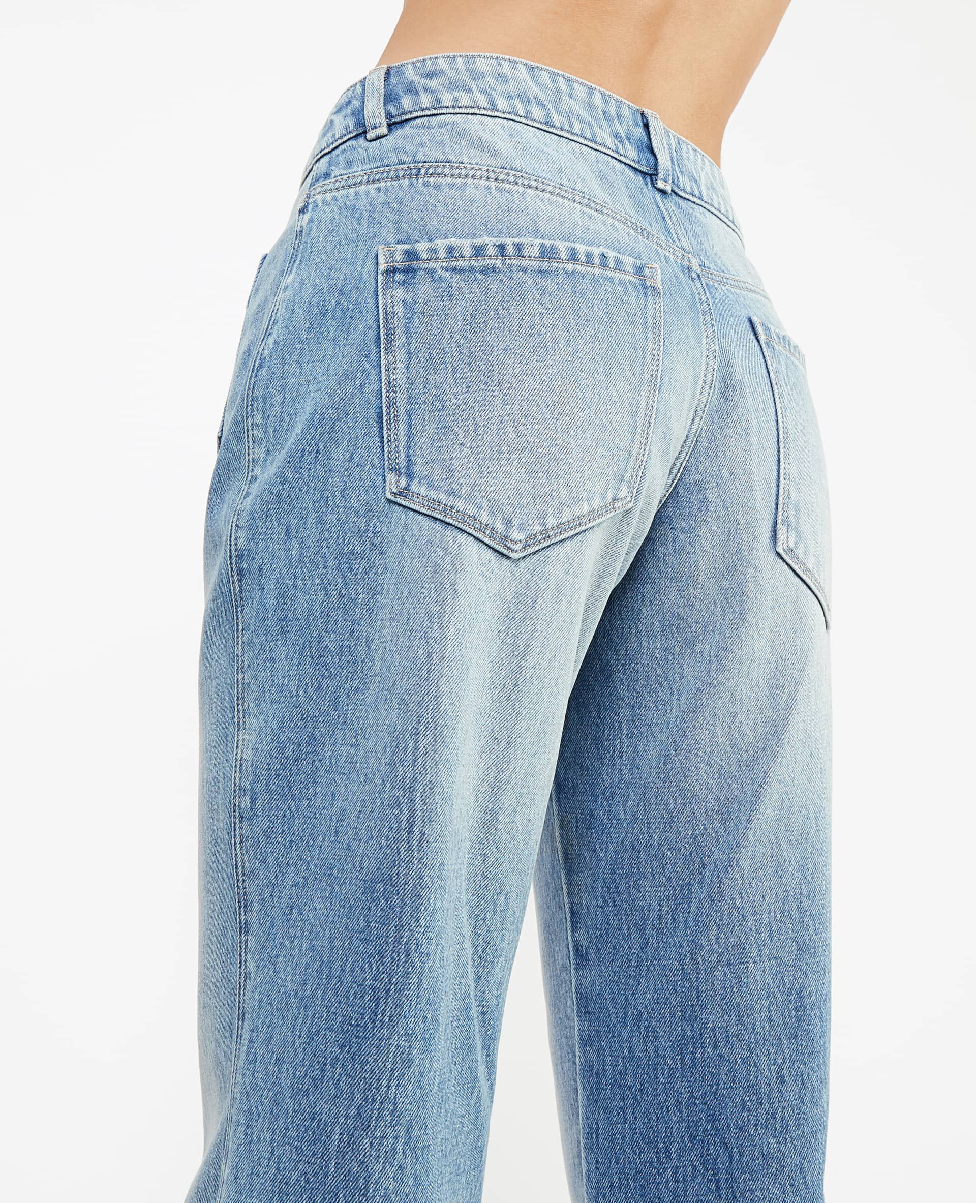 Jean flare avec boutons apparents - Bleu