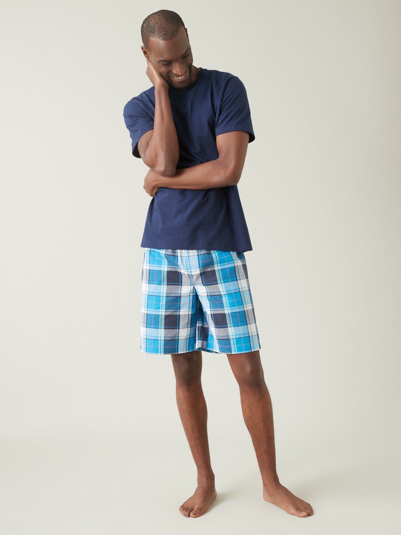 Pyjama short bi-matière homme