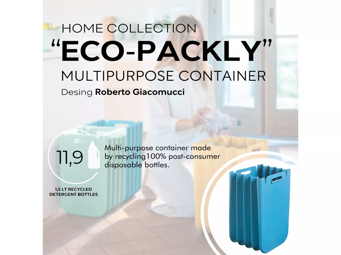 Cube de déchets multi-moussant 3x set pliable 25 litres One (total 75L), en plastique recyclé, 45x30 cms, en couleur