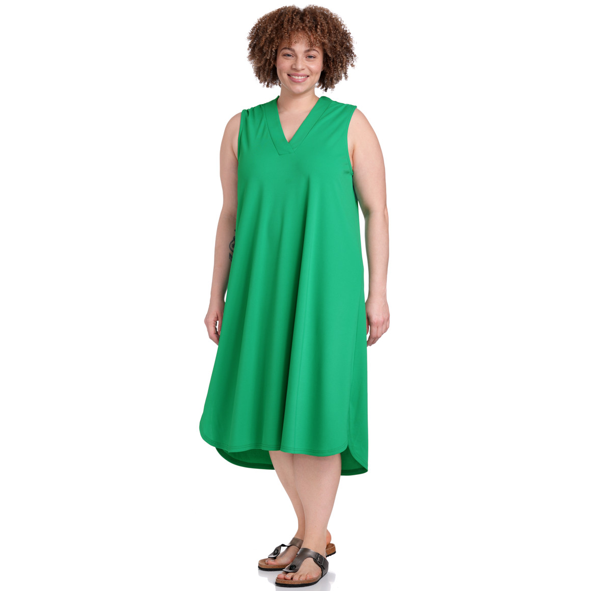 Gina Benotti Damen Kleid ohne Ärmel grün